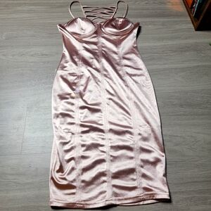 Elegant Satin Pink Dress